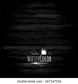 Abstract vector hand drawn black and white watercolor background, stain ink on wet paper 