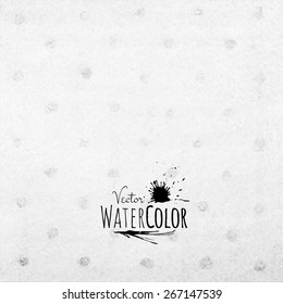 Abstract vector hand drawn black and white watercolor background, stain ink on wet paper