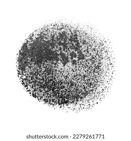 Abstract vector hand drawn circle. Black ink on white background. Textured round shape. 