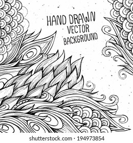 Abstract vector hand drawn decorative background