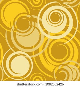 An abstract vector hand drawn golden floral seamless pattern