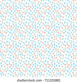 Abstract vector hand drawn hearts seamless pattern, grunge texture. Valentine's day background for print, wrapping paper, textile design, wedding cards etc.