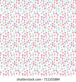 Abstract vector hand drawn hearts seamless pattern, grunge texture. Valentine's day background for print, wrapping paper, textile design, wedding cards etc.