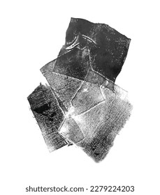 Abstract vector hand drawn illustration. Black ink on white background. Abstract shapes. Grunge texture.