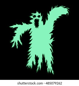 abstract vector hand drawn scary halloween ghost