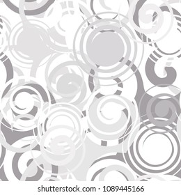 An abstract vector hand drawn silver floral seamless pattern