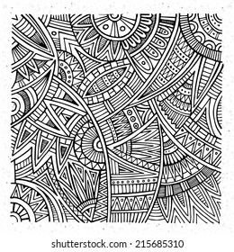 Abstract vector hand drawn sketch tribal ethnic background