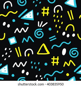 Abstract vector hand drawn urban. Seamless pattern