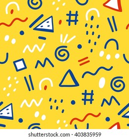 Abstract vector hand drawn urban. Seamless pattern
