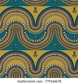 Abstract vector hand drawn vintage ethnic pattern.
