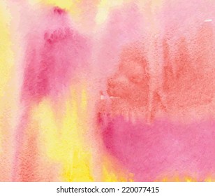 Abstract vector hand drawn watercolor background. Colourful template.
