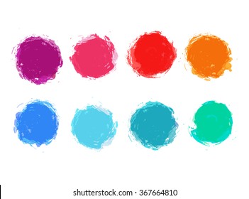 Abstract vector hand painted stain set