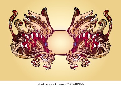 Abstract vector handdrawn frame for your design and text 
