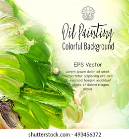 Abstract vector hand-drawn oil painting background. Colorful template. Unique vector background. Hand drawn oil painting vector textures. Stock vector illustration.
