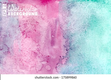 Abstract vector hand-drawn watercolor background. Colourful template. There is blank place for your text. Horizontal banner.