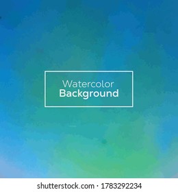 Resumen del fondo de la acuarela dibujado a mano por vector. Los colores verde y azul. Plantilla colorida