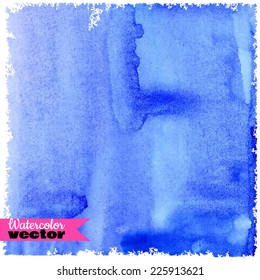 Abstract vector hand-drawn watercolor background. Colourful template. There is blank place for your text.Abstract watercolor art hand paint isolated on white background. quare watercolor banner