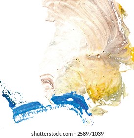 Abstract vector hand-drawn watercolor background. Colourful template. There is blank place for your text.