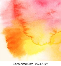 Abstract vector hand-drawn watercolor background. Colorful template.
