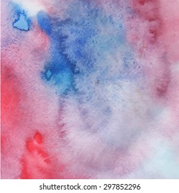 Abstract vector hand-drawn watercolor background. Colorful template.