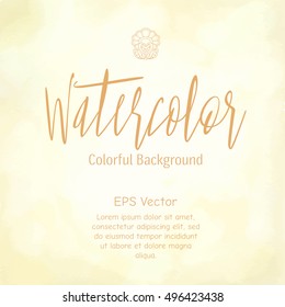 Abstract vector hand-drawn watercolor background. Stock vector illustration.