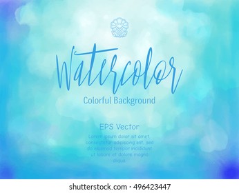 Abstract vector hand-drawn watercolor background. Stock vector illustration.