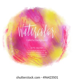 Abstract vector hand-drawn watercolor background. Stock vector illustration.