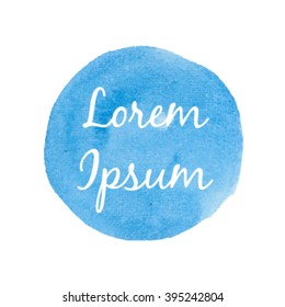 Abstract vector hand-drawn watercolor blue background. Template for your text.