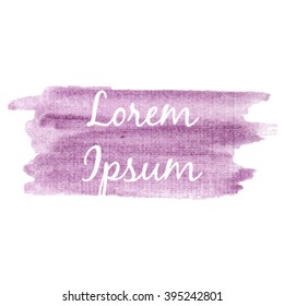 Abstract vector hand-drawn watercolor violet pink background. Template for your text.