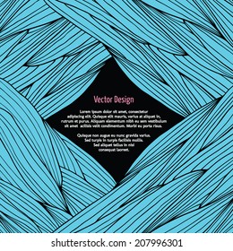 abstract vector hand-drawn yarn rhomb form frame, design element, page design