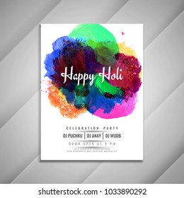 Abstract vector Happy Holi celebration flyer design template