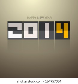 Abstract Vector Happy New Year 2014 Title 
