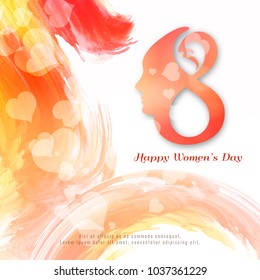 Abstract vector Happy Women's Day pink watercolor background design