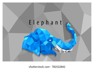 Abstract vector. head Elephant style of low poly. Polygonal animal