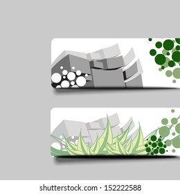 Abstract vector header illustration in grey color background.