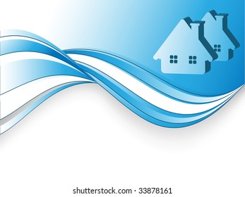 abstract vector header for real estate or construction company with copy space