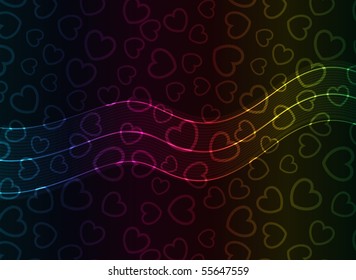 Abstract Vector Heart Background. Transparent Lights. EPS10