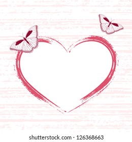 Resumen del corazón vectorial con mariposas. Elemento para el diseño.