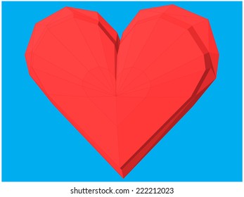 Abstract vector heart consisting of polygons