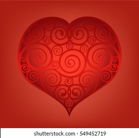 Abstract vector heart.  Design for Valentine's Day