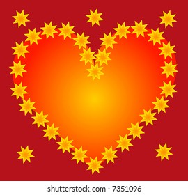 abstract vector heart with flowers