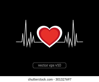 abstract vector heart line illustration