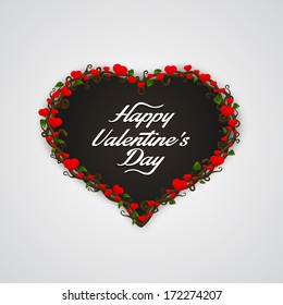 Abstract vector heart shaped tree background, Heart tree sign, Happy Valentine's day, Vector illustration