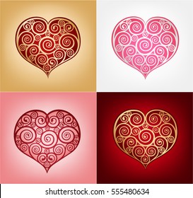 Abstract vector hearts