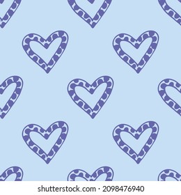Abstract vector hearts seamless pattern. Valentine's Day love theme, vector hand drawn illustration