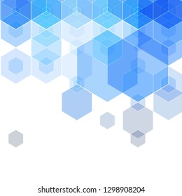 abstract vector hexagon background. blue figures 