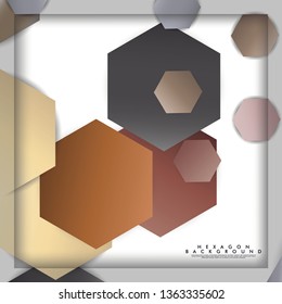 abstract vector hexagon background with color stone and brick gradient and shadow