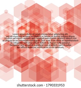 abstract vector hexagon background red
