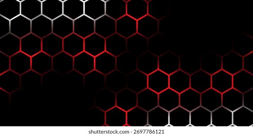 Abstract Vector Hexagon Shape Geometric Retrowave Technology Sci-Fi Texture Isolated on Light Background. Simple Retro Hexagonal Pattern Halftone. Black And White Hexagon Technology Wallpaper