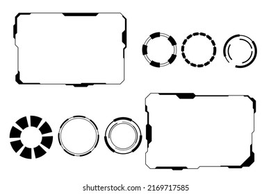 Abstract Vector Hi Tech Scifi HUD Light Gray Virtual Element Futuristic Panel for human user interface